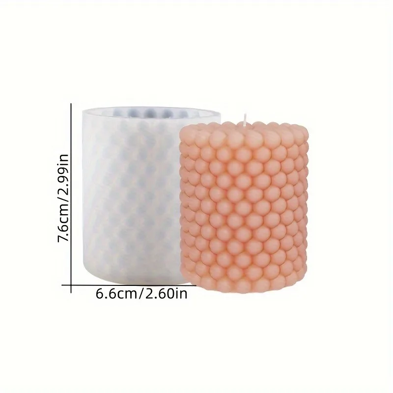 Description Picture 6 of item1pc Round 3D Bubble Candle Molds - Silicone Mold for Candle Making, Resin Clay Crafts, and Soy Wax - Ball Shape and Cylinder