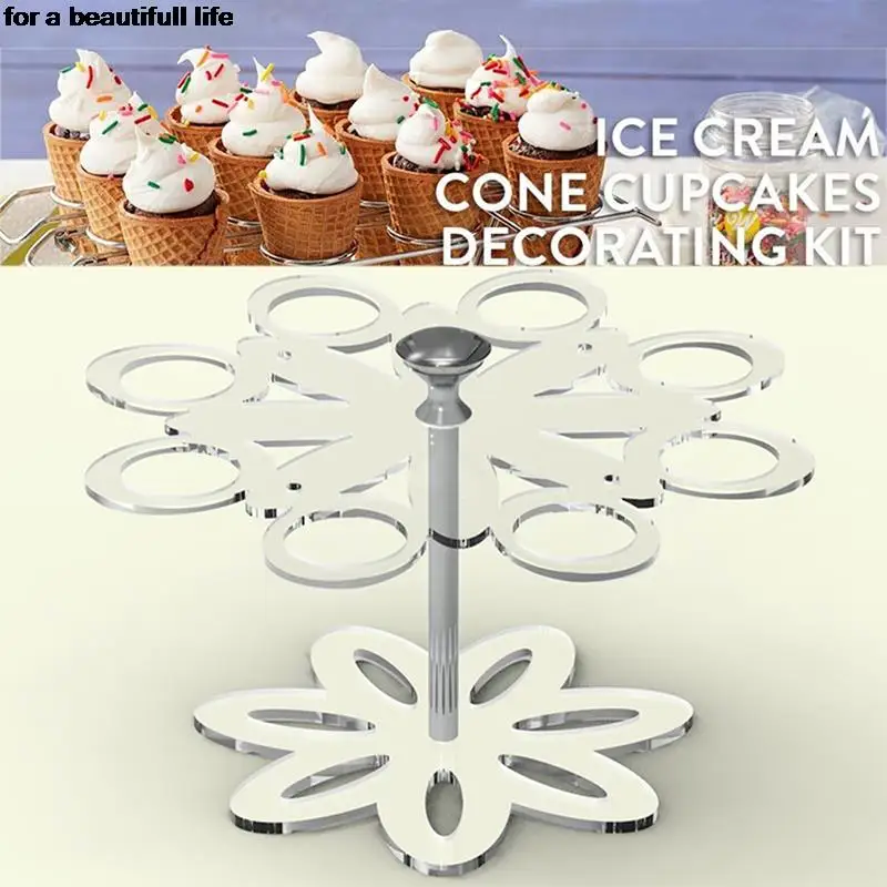 Ice Cream Display Rack 6/8 Holes Acrylic For Cupcake Popcorn Sushi Roll Waffle