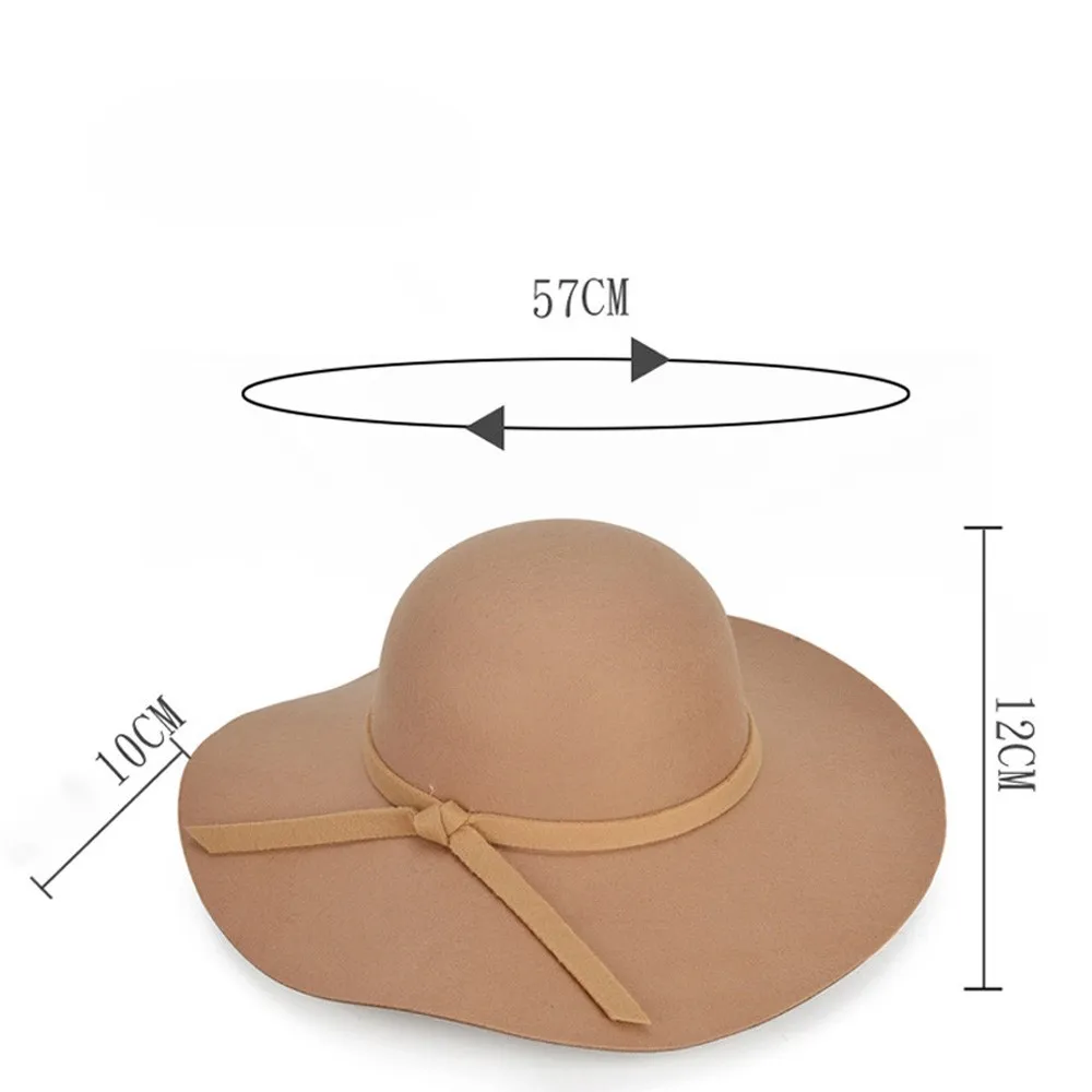 Fashion Hat Ladies&rsquo; Fashion Solid Color Wide Brimmed Elegant Fedoras Hat for Parties Suitable for Dress Basics and Versatile Sunshade Gorra