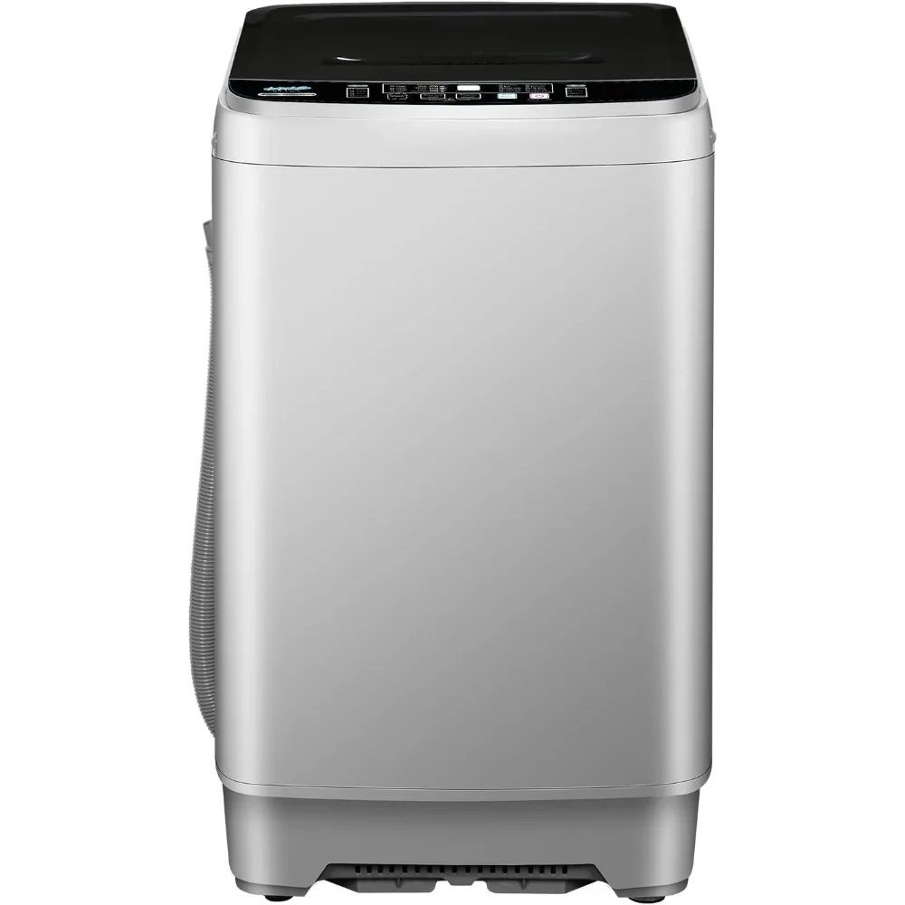 

Full-Automatic Washing Machine, Portable Washer, with Drain Pump, LED Display/8 Water Levels Selections/10 Programs, 15.6lbs