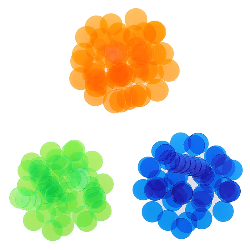 몬테소리 수학 장난감 다채로운 빙고 칩 용품 15mm 교육 학습 자료 어린이용 100/50개