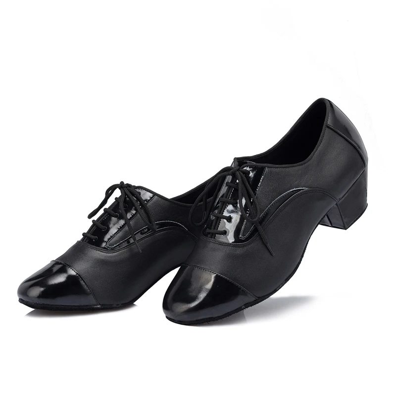 Adult Latin Dance Shoes Men's Modern Dance Shoes Outdoor Soft Sole Square Ballroom Dance Genuine Leather Sneakers Large Size