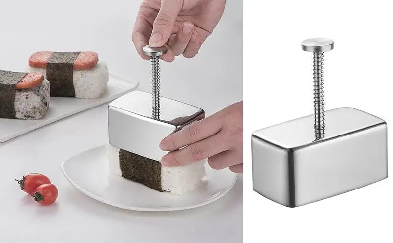 

Sushi Molds Stainless Steel Spam Musubi Maker Rectangular Non-Stick Musubi Maker Press Kit DIY Seaweed Rice Tool Sushi Making