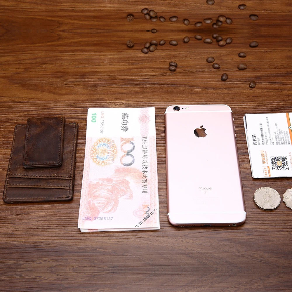 Leather card holder rfid Multiple card slots magnetic buckle dollar clip card holder wallet designer  Money Coin purses