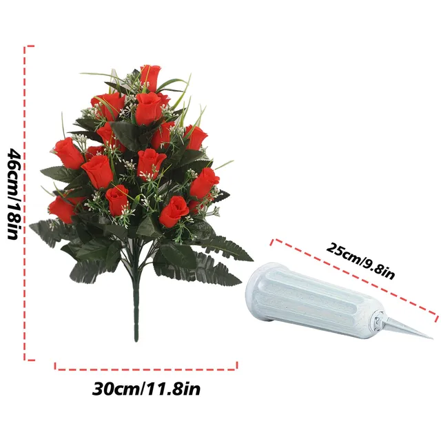 Artificial Flowers for Christmas Cemetery Flower 24 Bud Roses For Cemetery Vases Orchid Branches Artificial 6