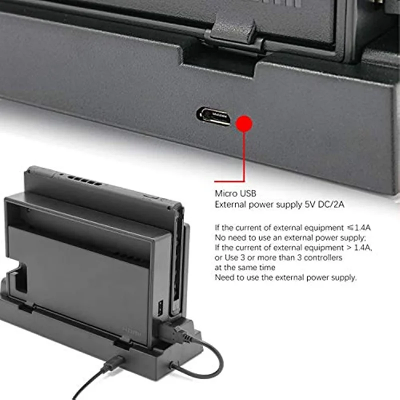 Hub Dock for Nintendo Switch Dock, Switch USB Hub for Nintendo with 4 Output Ports Wired Pro Controllers, Keyboard