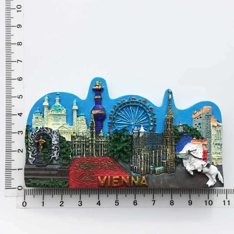Austria 3D Vase Flowers Fridge Magnet - Handmade Resin Souvenir Gift & Kitchen Decor