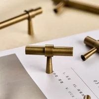 Poignées de porte de placard en laiton massif Antique, boutons de tiroir rétro, accessoires de cuisine, poignées de rangement d'armoire, poignées de meubles 2
