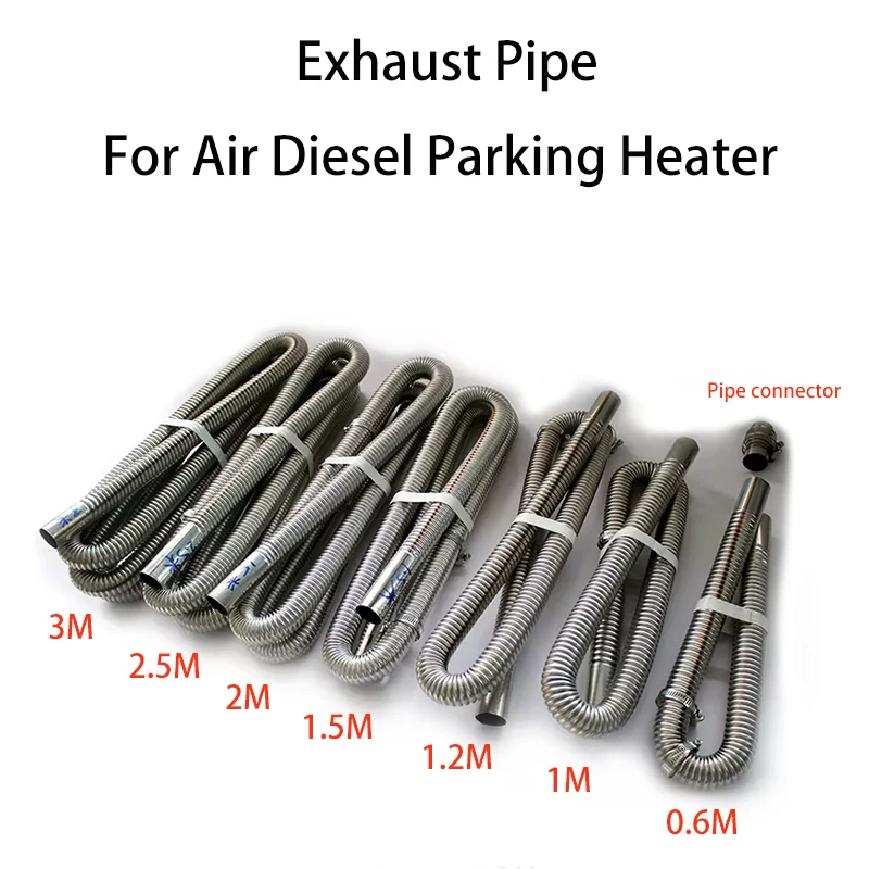 Air Diesel Parking Heater Stainless Steel Exhaust Pipe Car Heating Parts 60cm/100cm/120cm/150cm/200cm/250cm/300cm