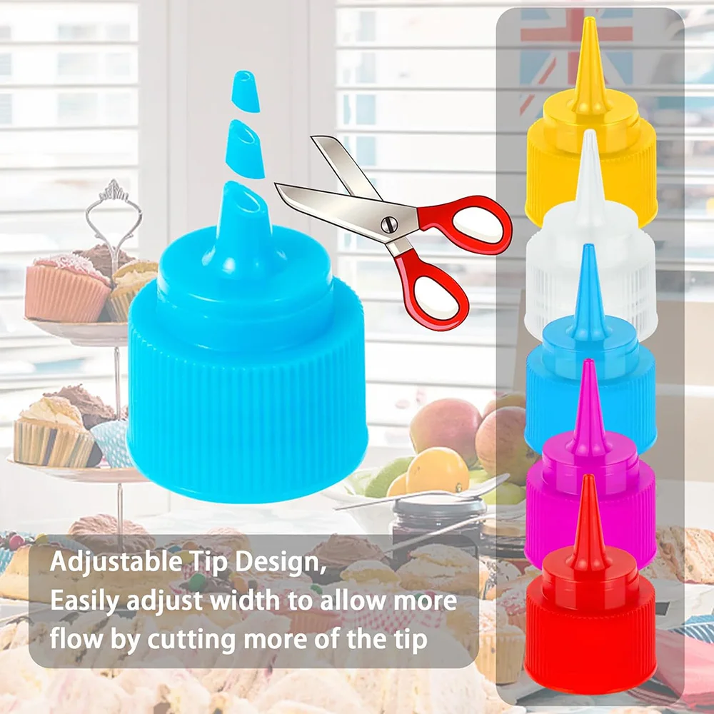 Squeeze Writer Bottles Plastic Icing Bottles Small Easy Squeeze Bottle 1 & 2 OZ For Cakes Cookie Decorating, Food Coloring