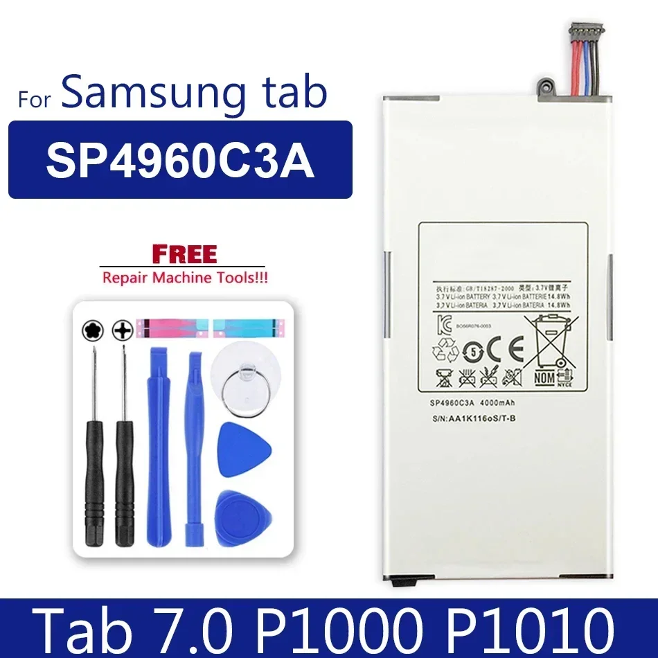 

Высококачественный Сменный аккумулятор для планшета Samsung Galaxy Tab 10. 1 P1000 P1010 GT-P1000 7,0 mAh SP4960C3A