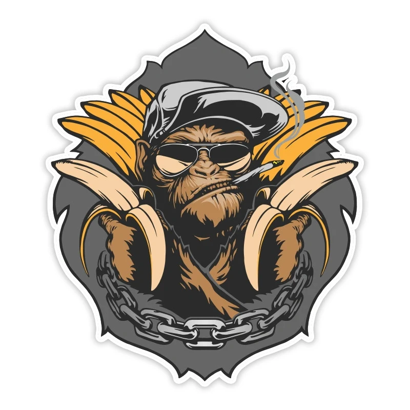 

S50679 # Dangerous Monkey 13 CM/17 CM Self-adhesive Decal Car Sticker Waterproof Auto Decors on Bumper Rear Window Laptop