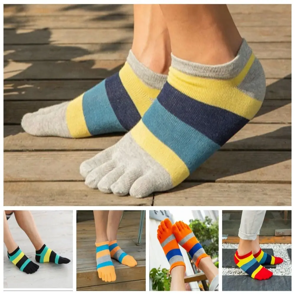 

1 Pair of Cotton Five Toe Socks Men's Socks With Toes EU39-44 Anti Friction Male Short Socks Mesh Breathable Men's Socks Hiking