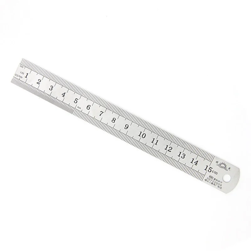 Carpentry Square Ruler Measurement Tool 1pcs Straightedge Double Side Scale Metal Ruler High Quality Stainless Steel Woodworking Drawing Measuring Tools 0-15/25/30mm