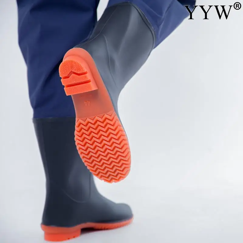 Fly Fishing Waders Fishing Boots Men Women Waterproof Fishing Waders Pants Half-Body Rain Pants With Boots Thickened Over-The-Knee Ultra-High Tube Wading Shoes