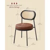 Dining Chairs, Set of 2 Dining Room Chair with Boho PE Rattan Back, Synthetic Leather Upholstered Accent Chairs 3