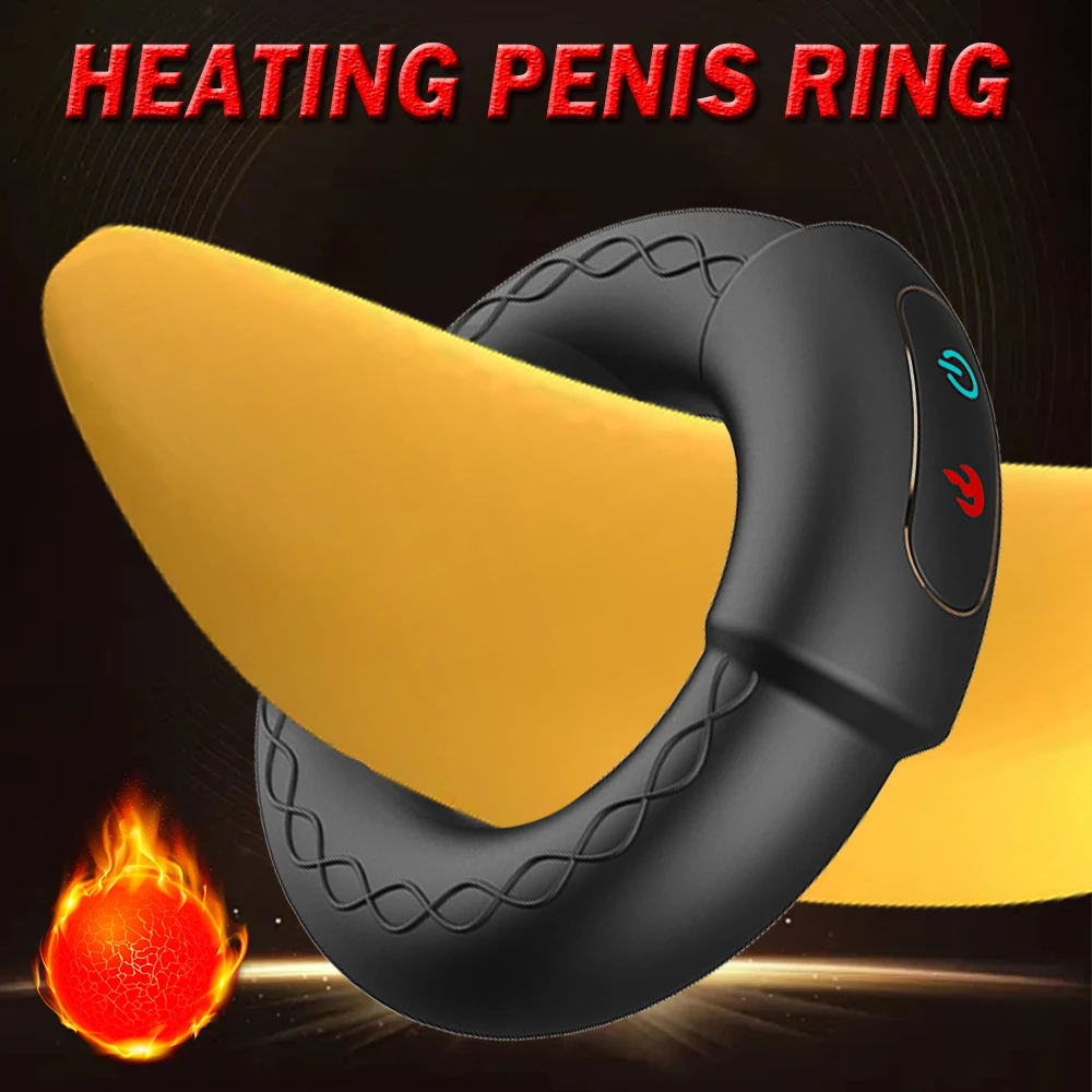 Vibrierender Penis-Penisring mit Heizung, Penisring, Vibrator, Verzögerung der Ejakulation, Sexspielzeug für Männer, länger, härtere, stärkere Erektion