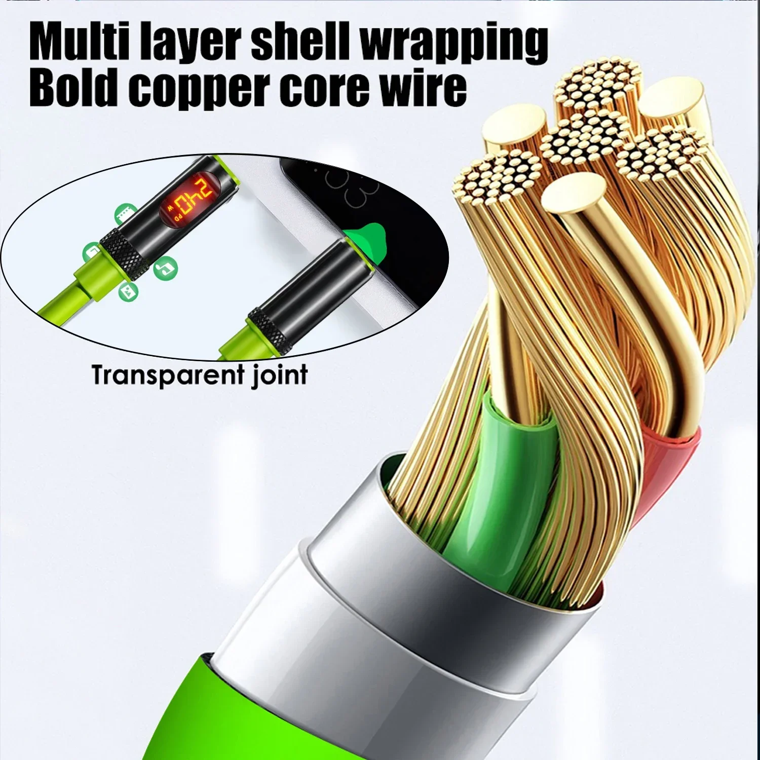 USB C to USB C Cable with LED Display Type C Fast Charger Cable PD 240W Charging Cord for iPhone 15 16 Pro Macbook Samsung 2M