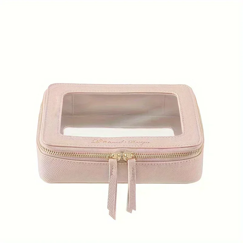 1pc Transparent Cosmetic Bag Waterproof Toiletry Bag Zipper Organizer For Cosmetics And Travel Essentials 6