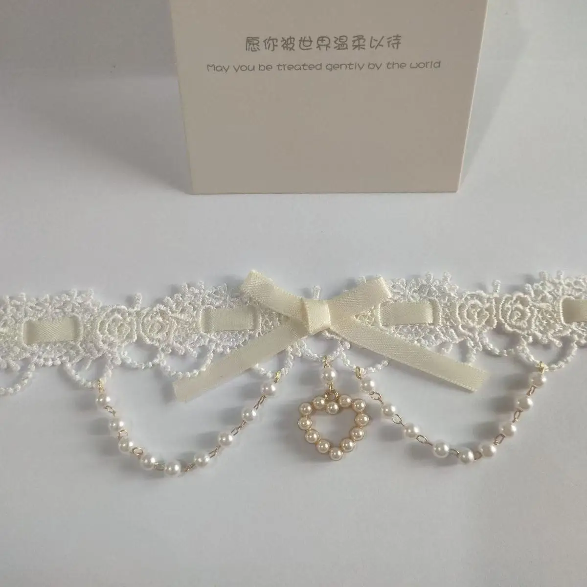 Elegant Pearl Lace Bowknot Choker Necklace for Women - Romantic Cute Style Jewelry