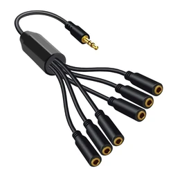 Multi - Port 3.5mm Audio Splitter Cable for Headphones and Speakers (For one for six)