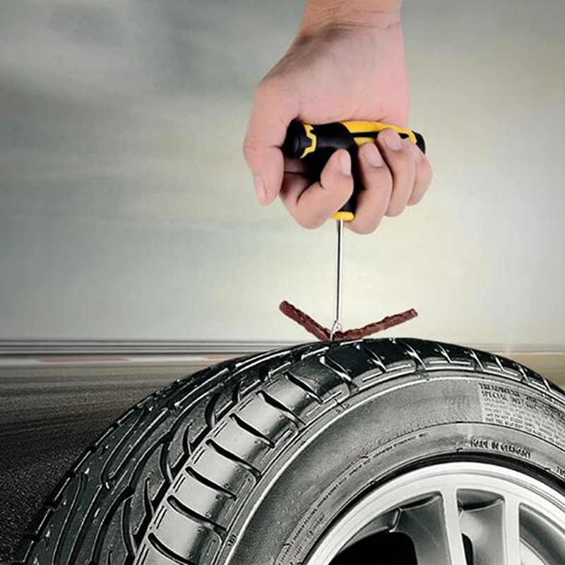 

Car Tire Repair Kit Tubeless Tyre Puncture Repair Kit Studding Tool Set Bike Tire Replacement Tool Tire Repair Emergency Tools