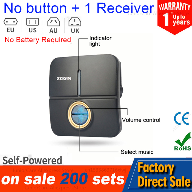 Self Powered Waterproof Wireless Doorbell Smart Home Without Battery Doorbell With Ringtone 150M Remote Receiver Bell