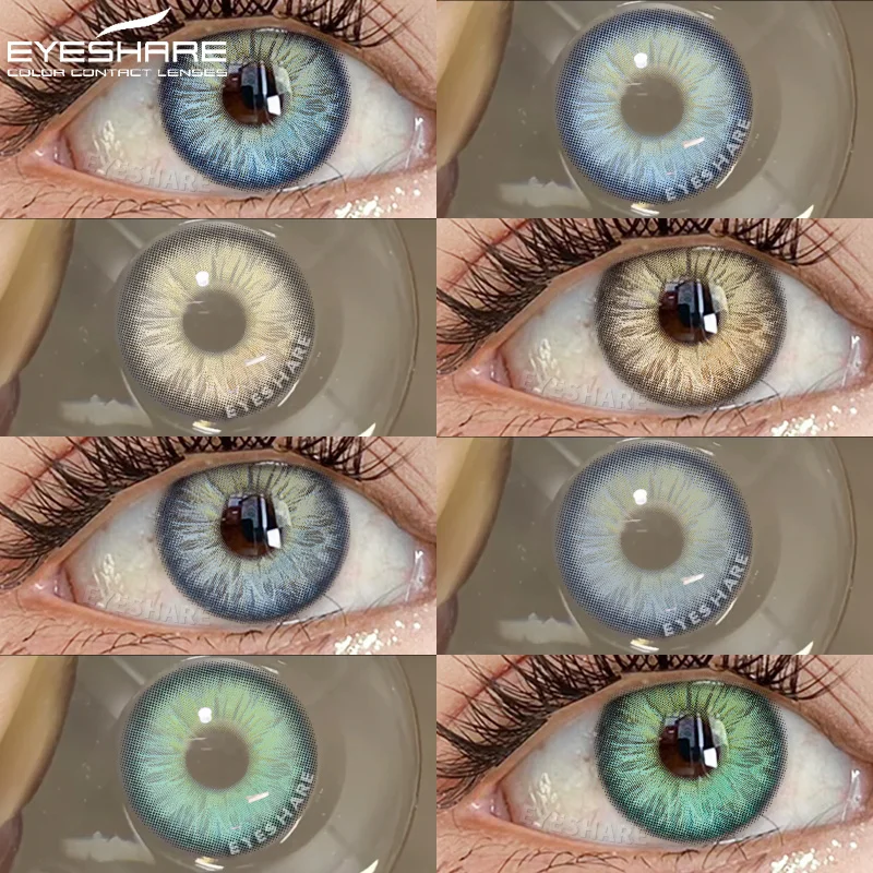 EYESHARE Color Contact Lenses for Eyes 2pcs Colorcon Green Lenses Cosmetics Blue Contact Yearly Cosmetic Gray Eye Lens contact lenses