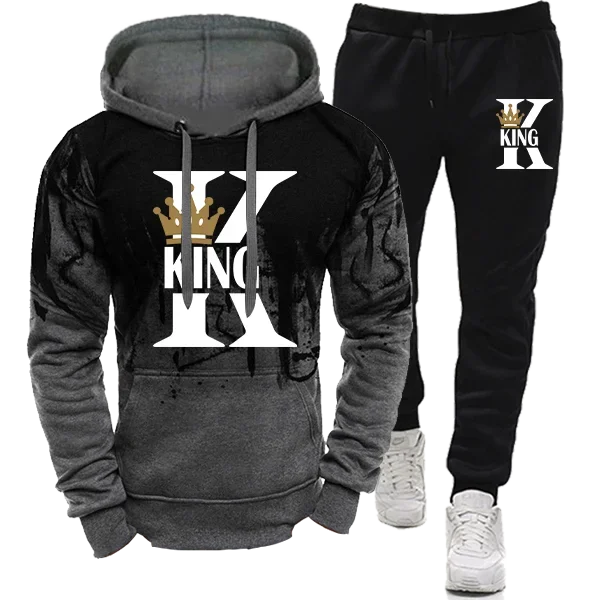 New in Hoodies and Blouses Splash Ink Sweatshirt Unisex Suit Sportswear Men's Set of Two Pieces for Men Man Clothes Sports Suits