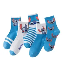 5Pairs teenager Cotton Soft Boy's girls Mid-Tube Socks Stitch Elastic Sock Children's Socks Fashion sock