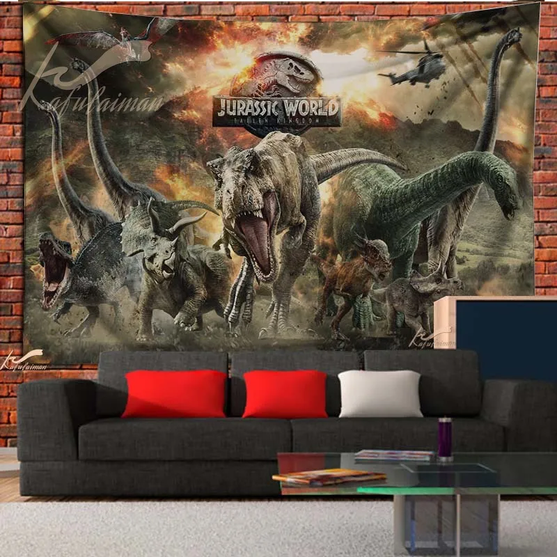 

Jurassic Park Tapestry Dinosaur Wall Hanging Decorative Wall Carpet Bed Sheet Dragon Movie Home Decor Couch