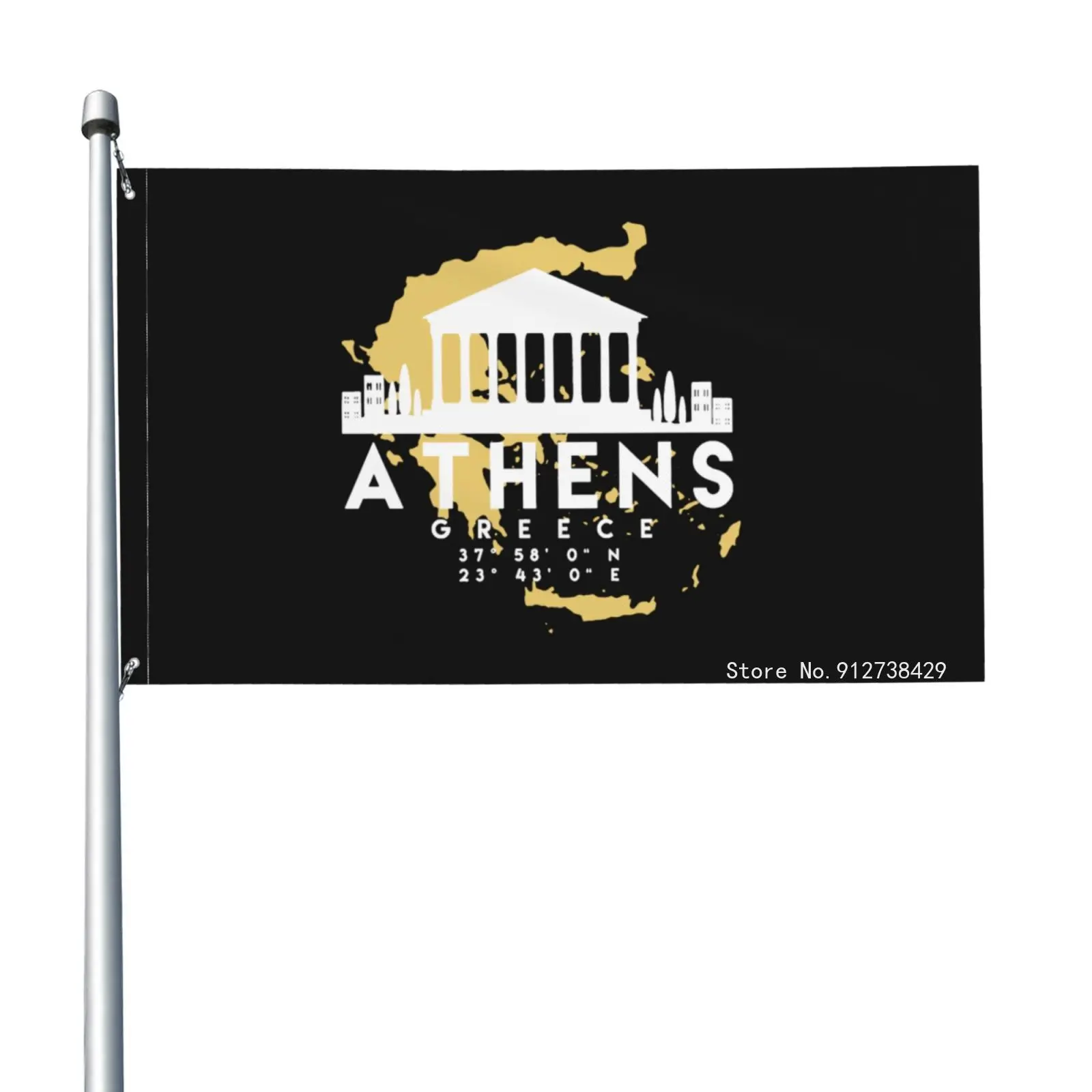 Souvenir Mappa Atene Atene Grecia Grecia Bandiera Banner Vivido Stampato Bandiere Volanti Banner Decorazione Compleanno Decorazione