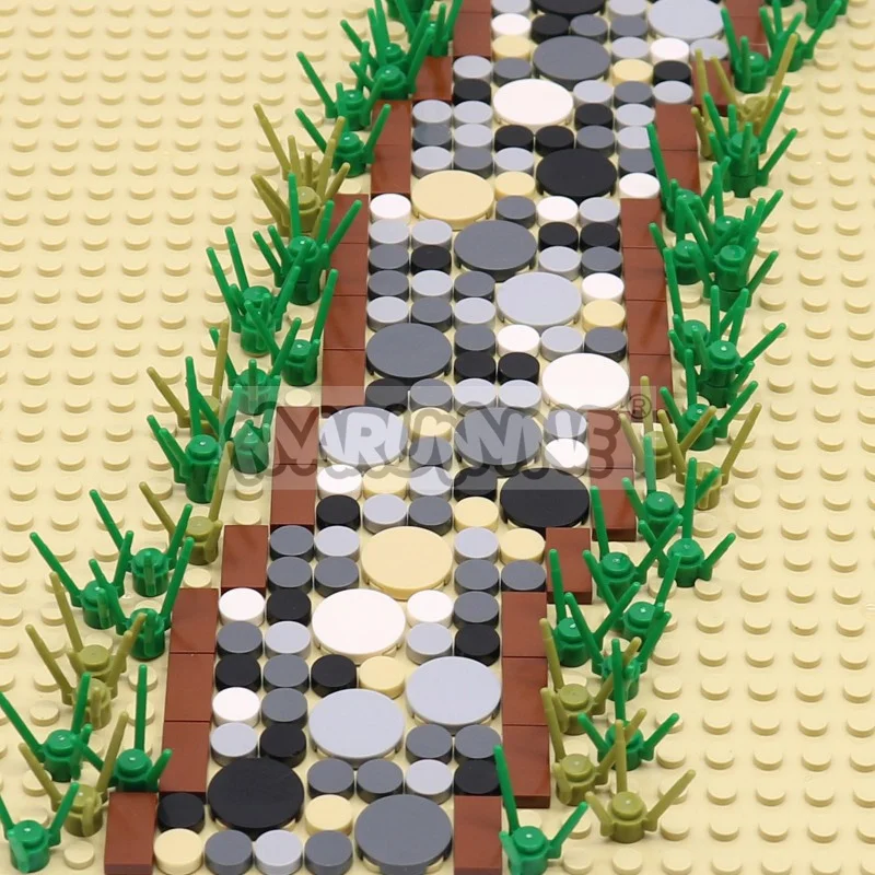 Round Tile Blocks 350PCS 1x1 2x2 MOC Bricks Base Flat Board Plate Floor Road City View Parts 98138 4150 Compatile