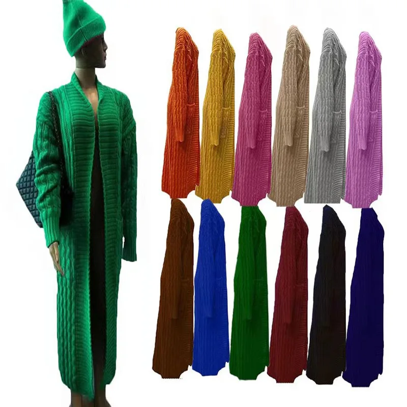 

Autumn and Winter New Womens Sweater Fashion Sexy Casual Long Sleeve Long Knit Coat for Women