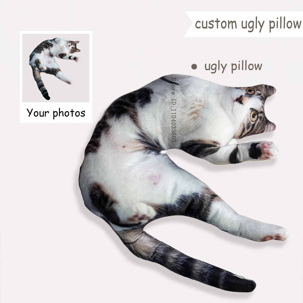 Personalized 3D Dog/Cat Animals Ugly Pillow,Custom Portrait Photo Pillow,Pet Memorial Cushion Creative Gift Sofa Throw Pillow 3