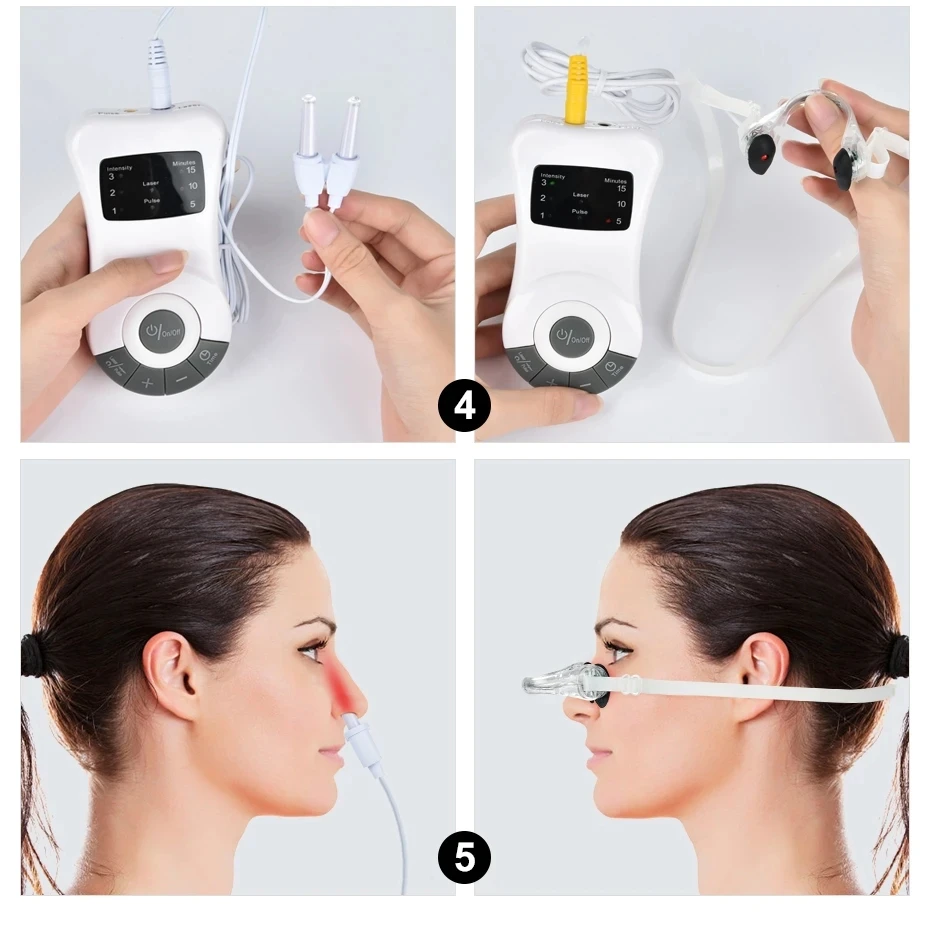 Intranasal Red Led Light Portable Cold Laser Rhinitis Treatment Instrument For Rhinitis Nasal Polyps Cardiovascular Disease nose treatment