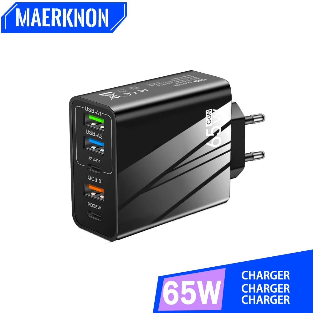 

Зарядное устройство USB с 5 USB-портами, 65 Вт