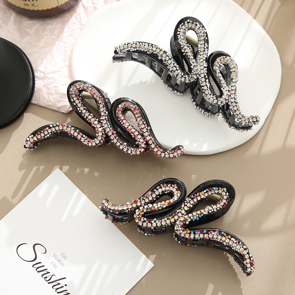 Gothic Snake Design Strass Haarklammer Metall Luxus Haarkrabbe Exquisite Haarnadel Haarspange für Frauen Mädchen Halloween Accessoire – Detail 2