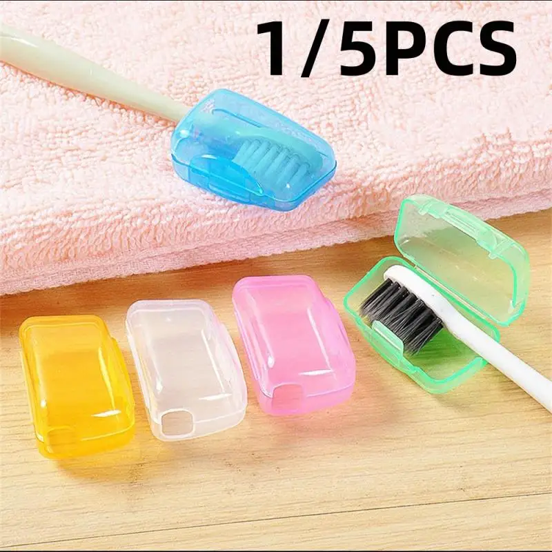 Toothbrush Covers 1/5pcs Portable Toothbrush Head Protective Cover Dustproof Head Cover Toothbrush Protective Case For Travel Hiking Camping