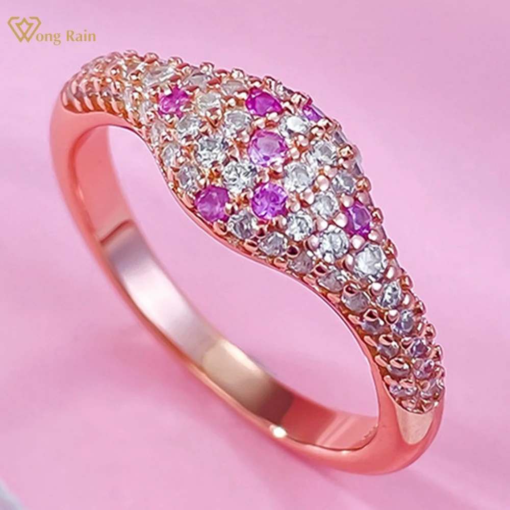 

Wong Rain 18K Gold Plated 925 Sterling Silver Sparkling Lab Sapphire Gemstone Wedding Fine Jewelry Ring for Women Gift Wholesale