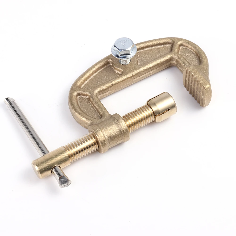300A Ground Clamp High Power Brass Electrode Clamp G-shaped Ground Welding Earth Replacement for Argon Arc Welding Machine