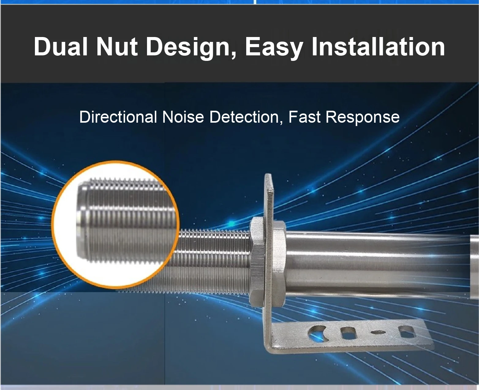 KM8765 Stainless Steel Noise Sensor Sound Level Meter Noise Monitor 30-130dBA DC