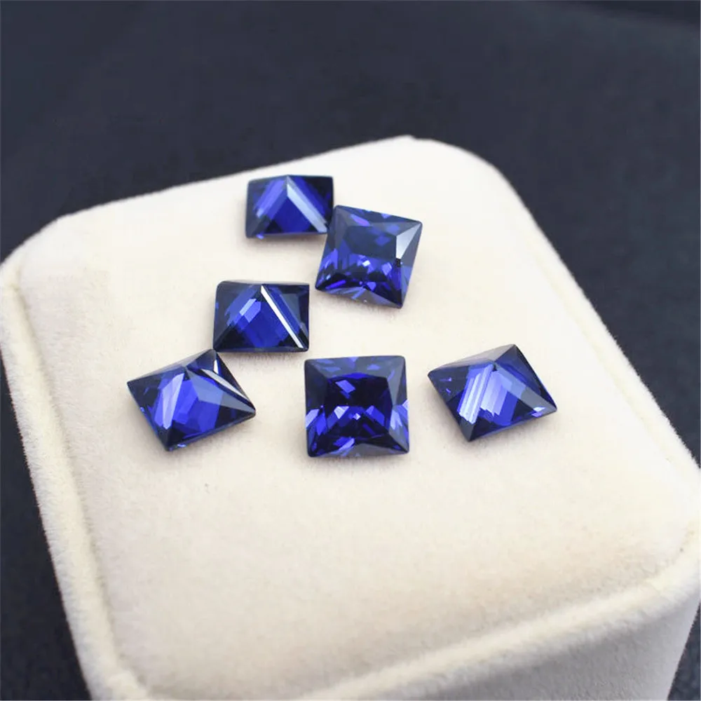 Gemma Di Tanzanite Blu Tagliata A Principessa Con Pietra Preziosa Sfaccettata Quadrata Di Tanzanite Di Alta Qualità Tz025