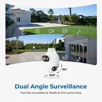 IMILAB New Outdoor Surveillance 3K+3K Dual Lens Camera 360° PTZ/Colour Night Vision/7/24 Work/MiHome App - EC6 Dual Upgraded 2