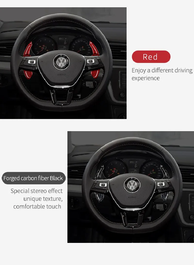 T-carbon Steering Wheel DSG Paddle Shift For Volkswagen VW Golf MK5 MK6 GTI R20 R32 R36 CC Scirocco Jetta Polo Carbon Fiber
