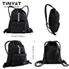 TINYAT Large Capacity Waterproof Drawstring Backpack for Men and Women, Lightweight Polyester Travel and Fitness Sports Bag 3