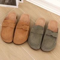 Comwarm Fashion Clogs Slippers Women Cow Suede Cork Slippers Classic Cork House Slippers With Arch Support Outdoor Beach Shoes - Image 6