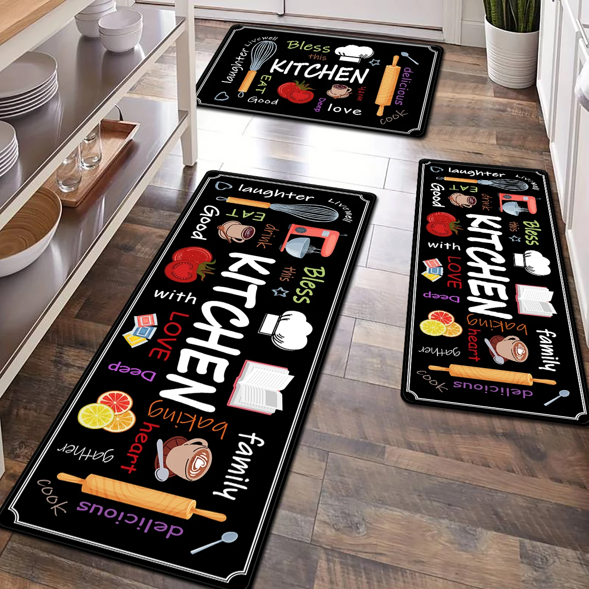 Kitchen Tools Patterned carpet Kitchen Non-Slip Anti Stain Mats Home Use Machine Washable Floor Mats floor mat,kitchen floor mat,kitchen rug