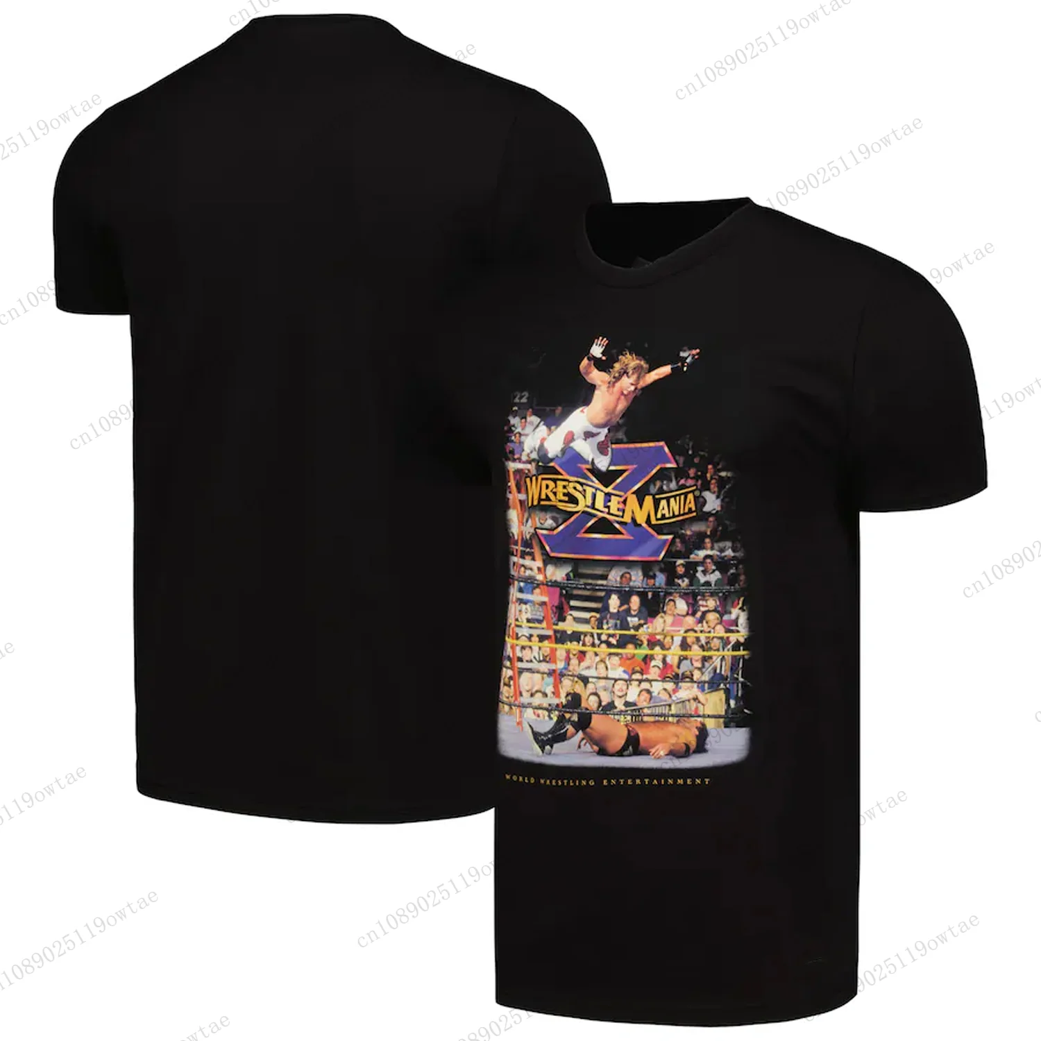 Men's Black Bret Hart Hitman Primitive Fathion Wrestling T-Shirt 2024 Summer New Arrivel  Fighting Style Streetwear Unisex Tops 4