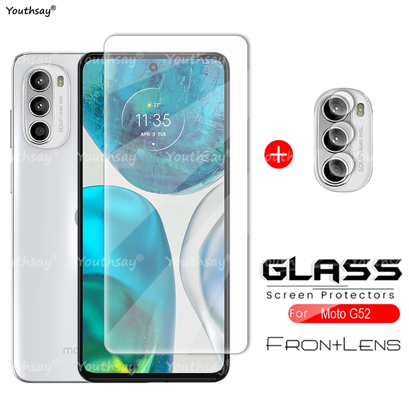 For Motorola Moto G52 Glass For Moto G52 G82 G50 G60 Glass Screen Camera Protector Lens Film For Motorola G52 Tempered Glass
